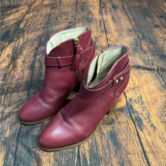 BODEN Stratford Leather Ankle Boots in Red Merlot EU 39 / US 8 - Picture 2 of 14